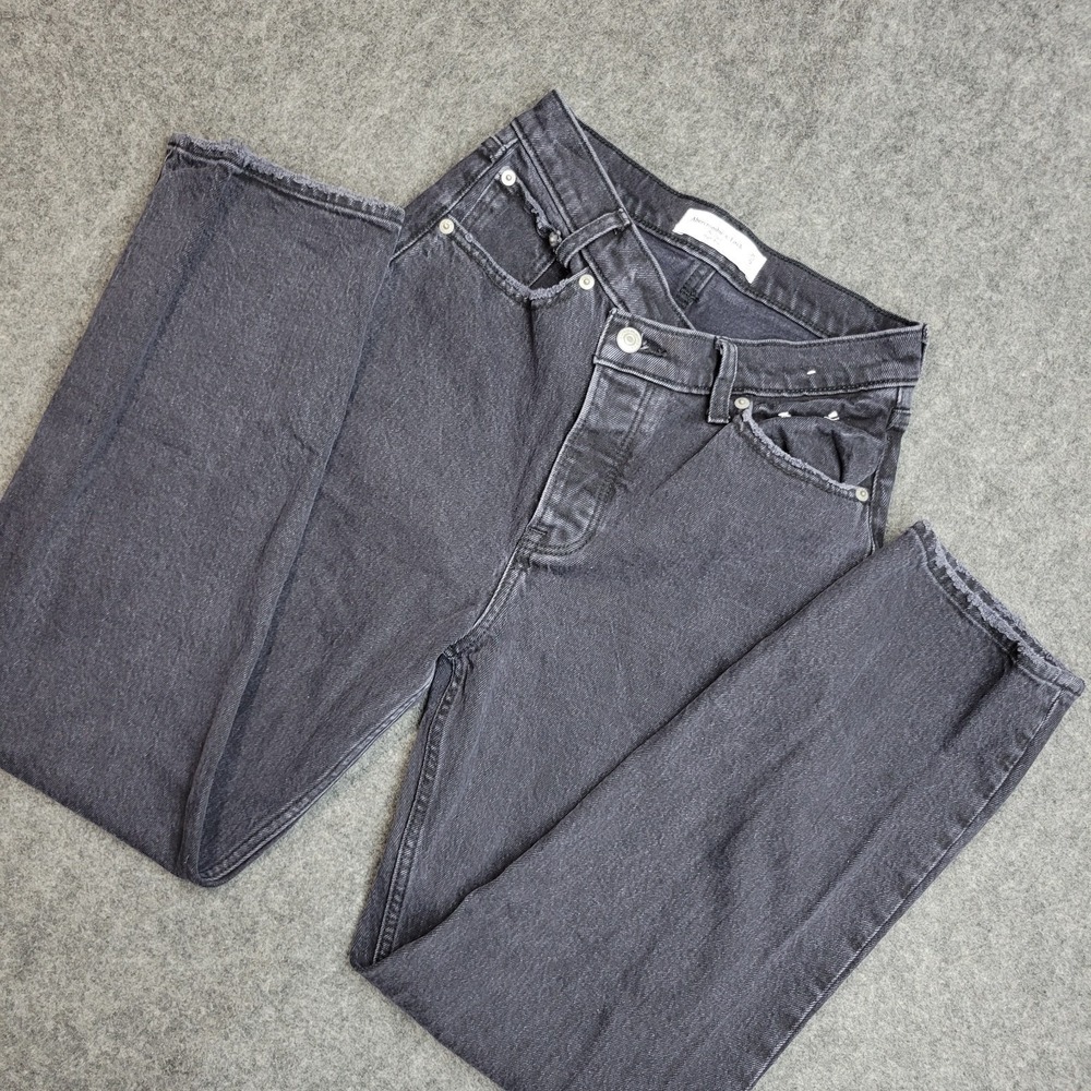 Abercrombie & Fitch Jeans Womens 25/0S Black High Rise Streetwear The Dad Y2K